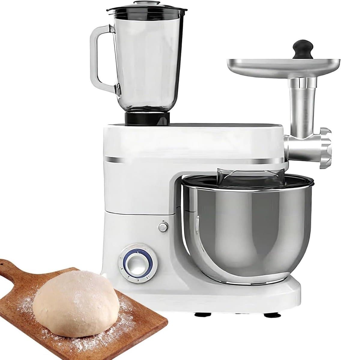 Keukenmachine met Blender - Keukenrobot multifunctioneel - Bakken en koken - Krachtige 1500W motor - 10L roestvrijstalen kom - Wit — afbeelding 1