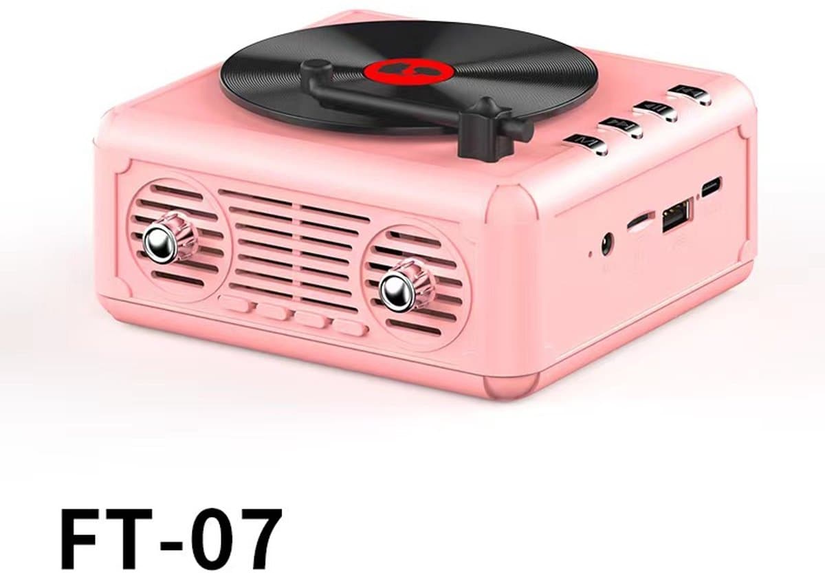 Speler - cd-speler, draagbare geluidsluidspreker Bluetooth-compatibel, TF-kaarten of USB-drives voor buitenbijeenkomsten of reizen (roze) — afbeelding 1