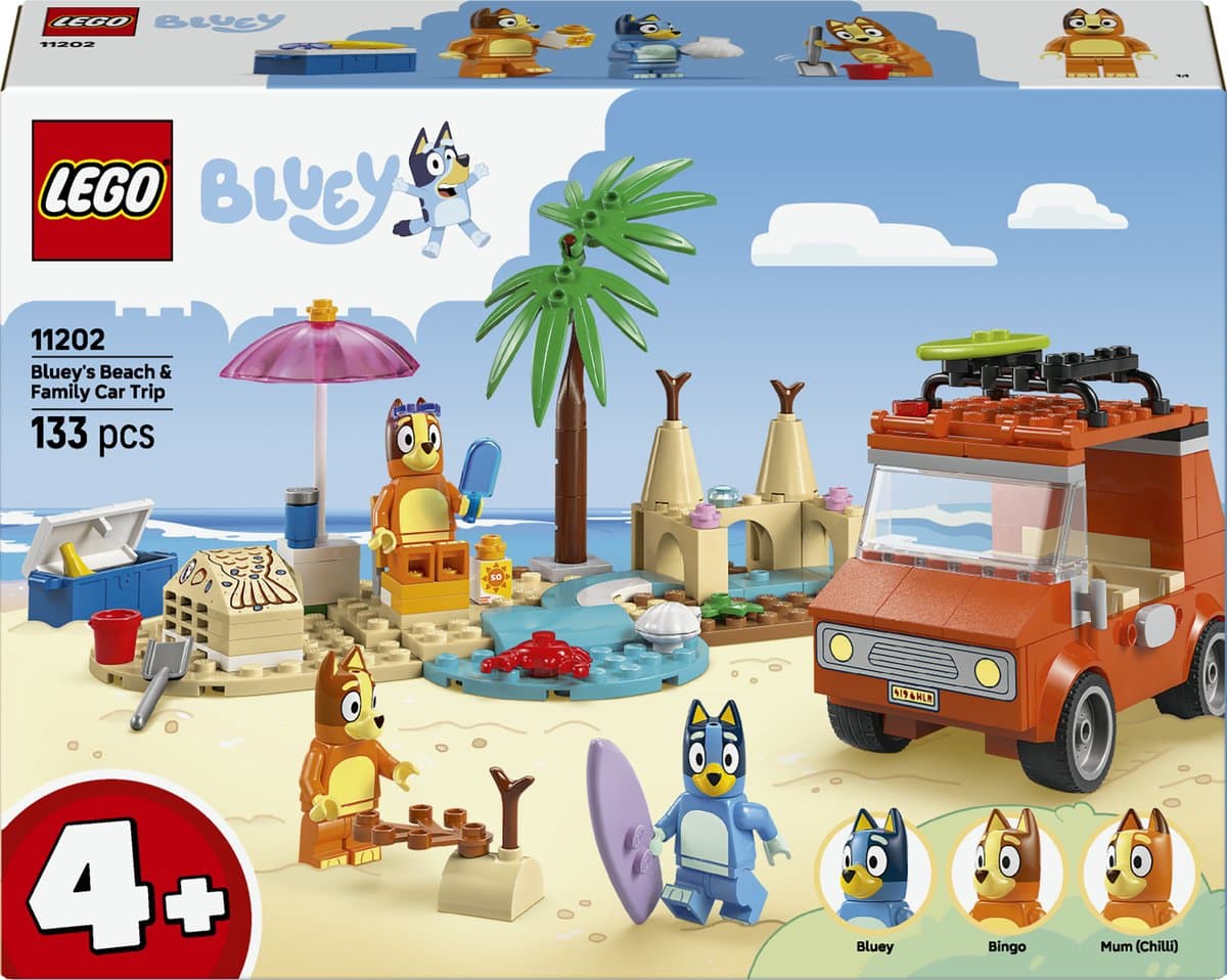 Lego Bluey 11202 Bluey Autorit Naar Het Strand Bouwstenen — afbeelding 1