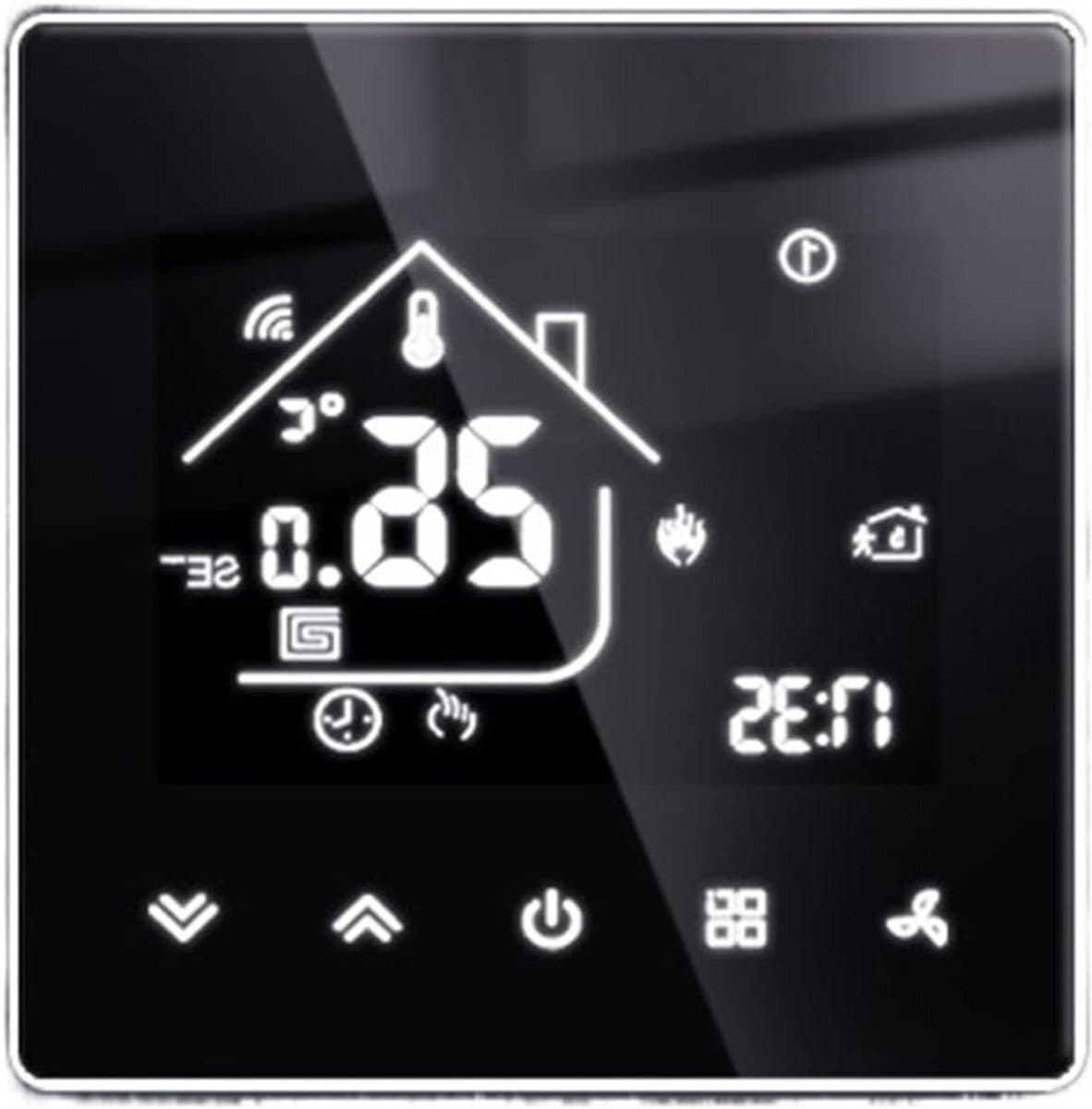 Slimme Thermostaat - Temperatuurregelaar WiFi - Verwarming Instellen - Week Programmering - 86x86 mm - Wit — afbeelding 1