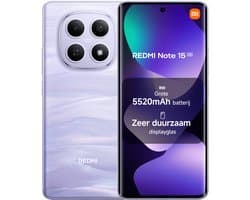 Xiaomi REDMI Note 15 5G - 8 GB RAM - 256 GB - Paars - 5520 mAh batterij met slank ontwerp - Robuust schermglas - IP65 stof- en waterbestendig