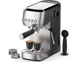 AIMASON CM1662 Italiaans Espressoapparaat 1350W - 20 bar Italiaanse hoge druk extractie - Professioneel melkopschuimsysteem - 1,3 liter watertank - Eenvoudig roestvrijstalen ontwerp - RVS
