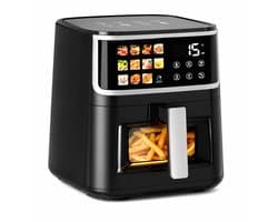 Innovastore Airfryer - Heteluchtfriteuse - Luchtfriteuse - Koken - Digitaal scherm - Led-touchscreen - Kijkvenster - 8L - Zwart