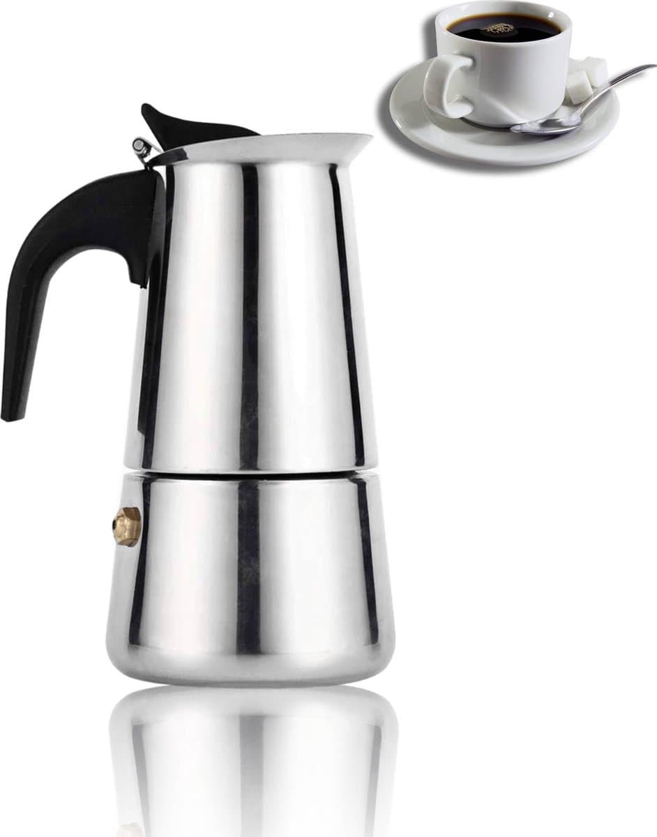 Espresso Maker - Moka Pot - 100ml 200ml 300ml 450ml RVS Koffiezetapparaat voor Thuis en Kantoor Gebruik — afbeelding 1