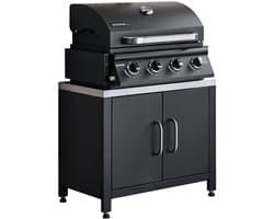 sweeek - Gasbarbecue met 4 branders om neer te zetten + buitenkeukenmodule van staal l80cm - grimaud