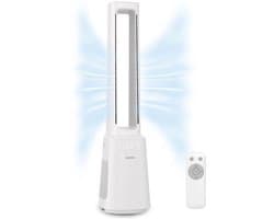Auronic Torenventilator - Bladeless Model 2 in 1 - Luchtreiniger met HEPA-filter - Ventilator - 10 Standen - Afstandsbediening - 105 cm - Wit