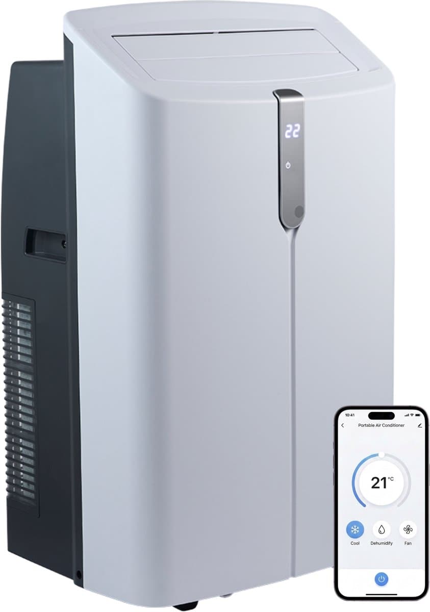 Evolar Mobiele Smart Airco - 14000 BTU - Ultra Stil - Koelen & Verwarmen - WiFi - App & Afstandsbediening - Airconditioner - met Afvoerslang - Slaapkamer, Woonkamer, Kantoor - EVO-PAC14CHW — afbeelding 1