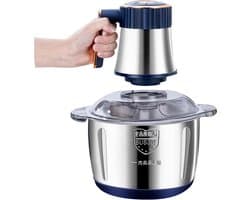 Elektrische hakmolen - Keukenmachine hakker - Maaltijd bereiding - 5 liter RVS kom - 500 W - Zilver