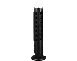 Torenventilator Bladloos - Vloerventilator Stil - Zomerse Koelte - 90 Graden Oscillatie - 33 cm Hoog - Zwart