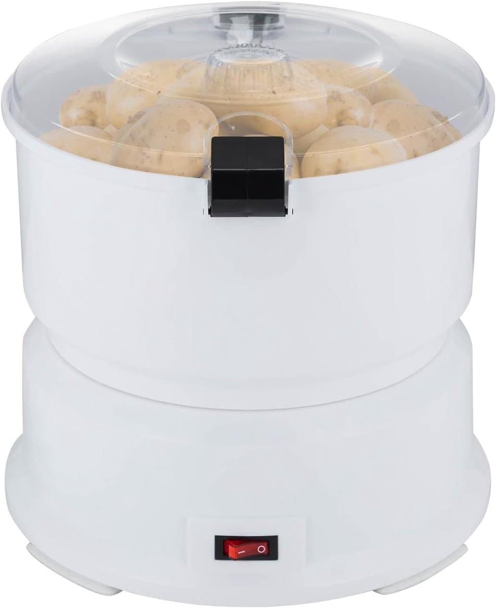 Elektrische Aardappelschilmachine - Groenteschiller Keukenmachine - Snel Groenten Schillen - Krachtige Koperen Motor - 0.8 kg Capaciteit - Wit — afbeelding 1
