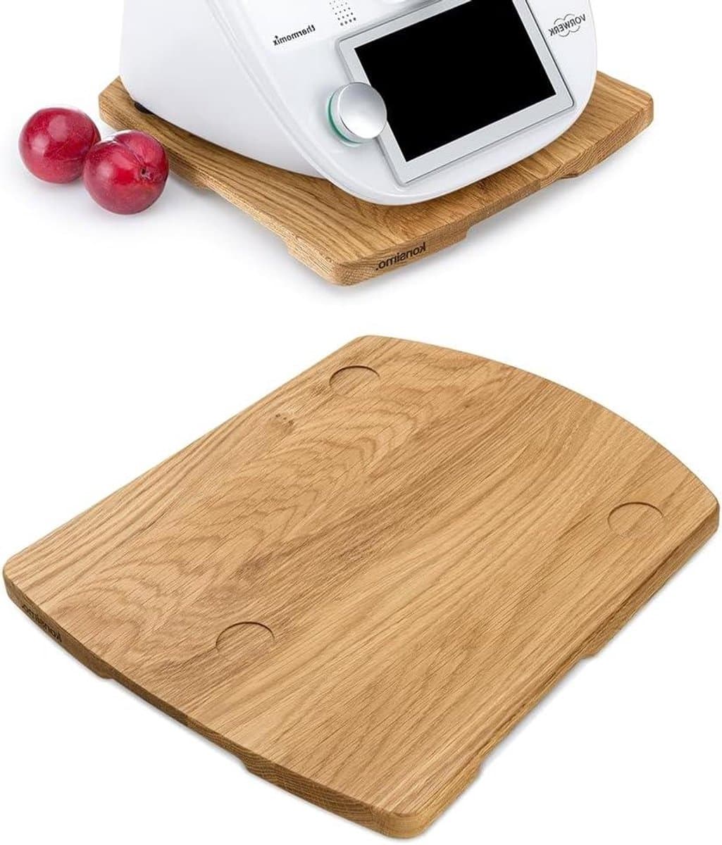 Onderlegger Thermomix - Schuifbord Keukenmachine - Apparaat Verplaatsen - Antislipvoetjes Stabiliteit - 345 x 305 x 2 cm - Eiken — afbeelding 1