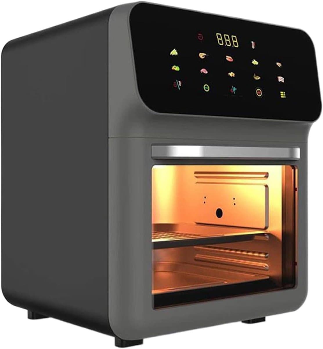 Heteluchtfriteuse Oven - Airfryer Grill - Gezond Koken - Dubbele Temperatuurzone - 18 Liter - Zwart — afbeelding 1