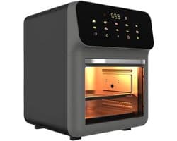 Heteluchtfriteuse Oven - Airfryer Grill - Gezond Koken - Dubbele Temperatuurzone - 18 Liter - Zwart