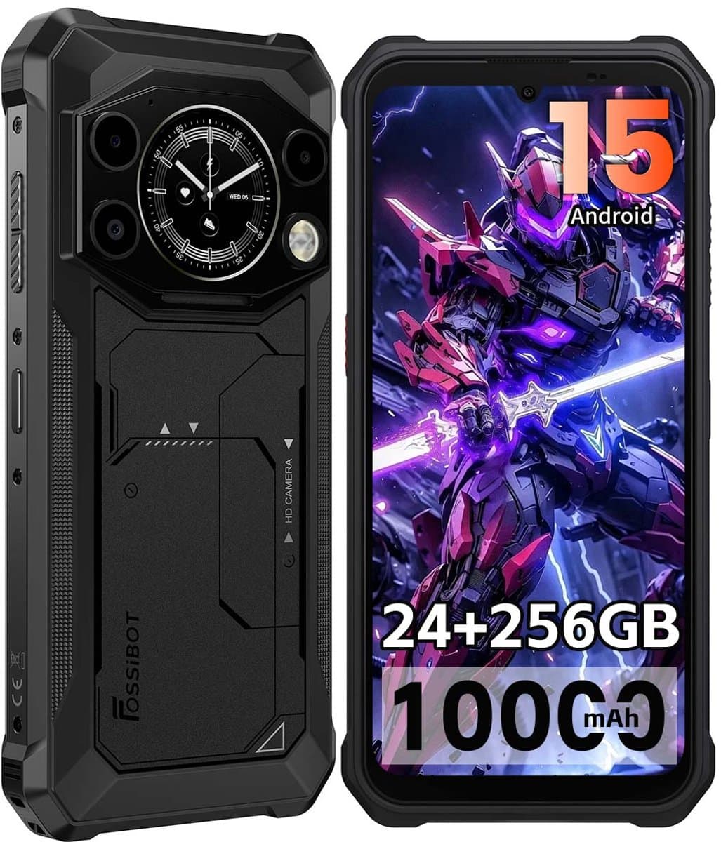 FOSSiBOT F117 Robuuste Smartphone - 24GB RAM - 256GB ROM - 6.75"+1.32" - 10000 mAh - IP68/IP69K Waterdicht Telefoon - Android 15 - GPS NFC - Zwart — afbeelding 1