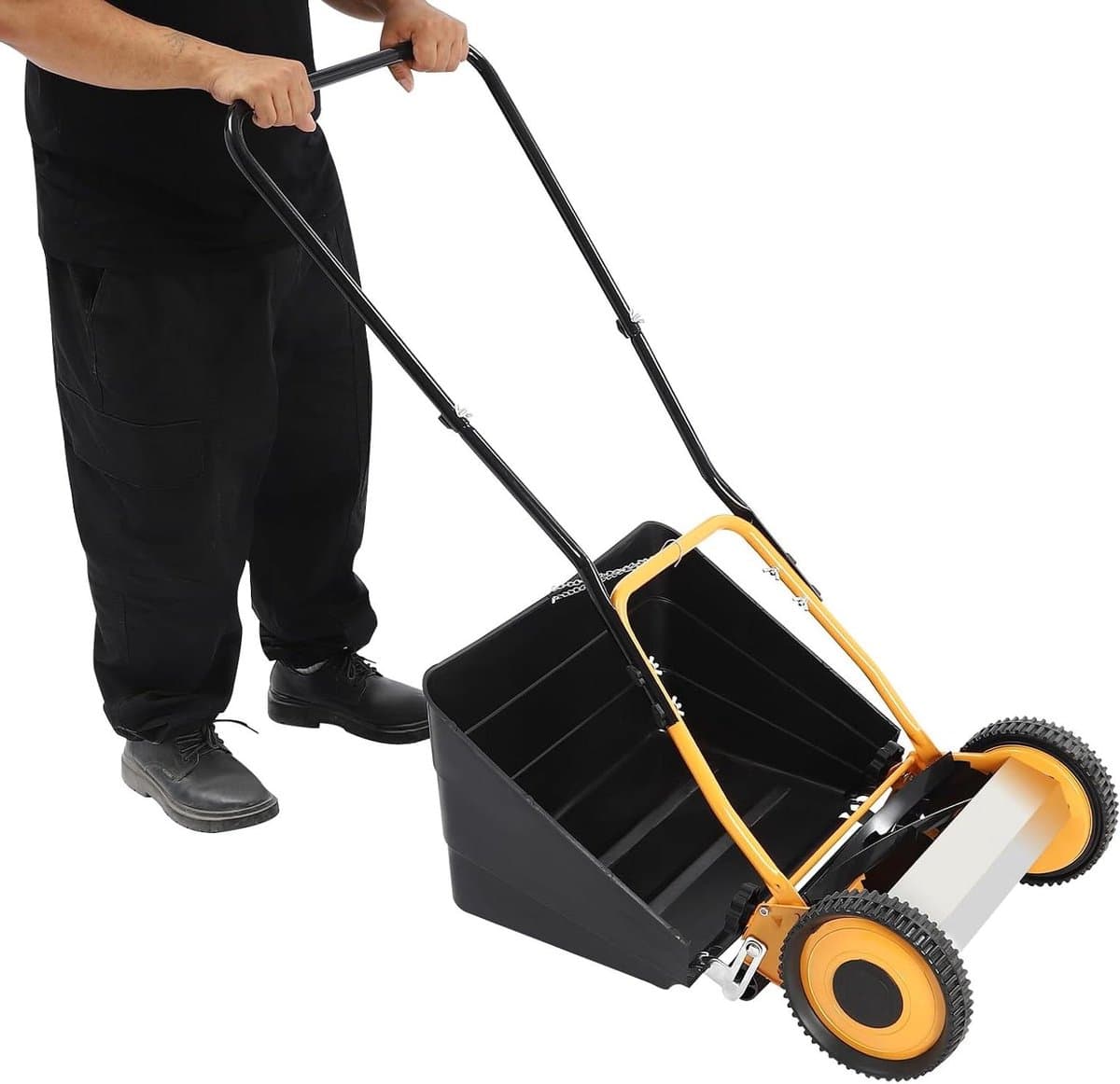 Handmatige Grasmaaier - Duwmaaier Grasveger - Gazon Onderhouden - 5 Stalen Maaidekken - 30 cm Maaibreedte - Zwart Groen — afbeelding 1