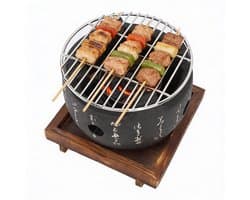 Store_9 - Japanse mini-BBQ-grill - Draagbare grill - Ideaal voor kamperen - Aluminiumlegering - Houtskool barbecue - Compact formaat - Geschikt voo...