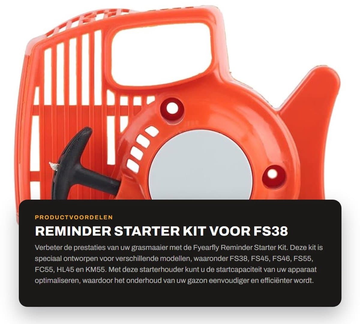 Dailygoods- Starter Kit - Starter Houder - Geschikt voor FS38/FS45/FS46/FS55/FC55/HL45/KM55 - Plastic - Afmetingen 20 x 15,5 cm - Inclusief 1 x Recoil Starter - Startmotor — afbeelding 1