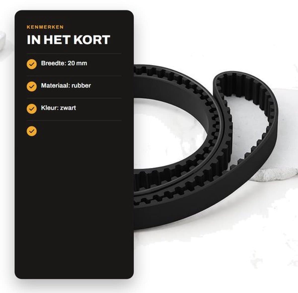 Dailygoods- Distributieriem Vervanging 20 mm - Compatibel met Countax — afbeelding 1