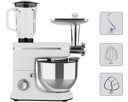 Keukenmachine - Mixer Sapcentrifuge - Bakken en Bereiden - 3-in-1 Functionaliteit - 6L Kom - Zilver
