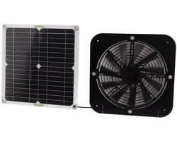 Dubbele Zonneventilator Set, Waterdicht & Draagbaar, Rond Raammodel, Geschikt voor Camping, Kas & Kippenhok