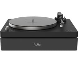 Aulo - Vinyl platenspeler met ingebouwde luidsprekers en subwoofer - Bluetooth - Duurzaam design in luxueuze zwarte afwerking