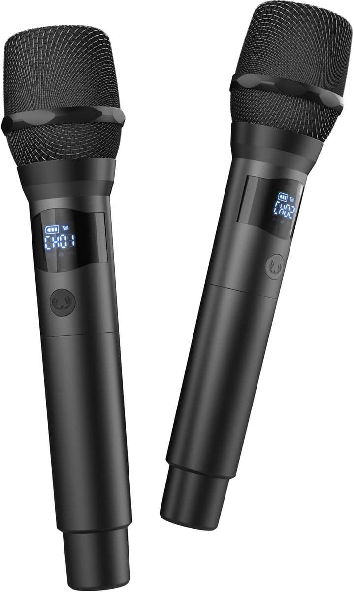 Fresh 'n Rebel Draadloze Microfoon set - Bluetooth Karaoke Set met 2 Microfoons - 25 uur Accu - Ruisvrij Signaal - Geschikt Voor Party Speakers - Storm Grey — afbeelding 1