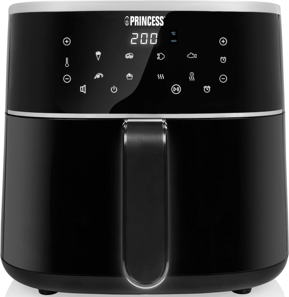 Princess Digitale Airfryer XL 182244 - 6 liter - Groot - PFAS vrij - Heteluchtfriteuse - Zwart - Digital Touchscreen - 8 Automatische Programma's - Inclusief in hoogte verstelbaar Grillrack - WK — afbeelding 1