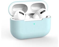 Hoesje geschikt voor Apple AirPods Pro - Siliconen case - AirPods cover - Protective case - Beschermhoes - Hoes oortjes - Softcase - Oplaadcase bescherming - Krasbestendig - Lichtblauw - 1 stuk - Jony