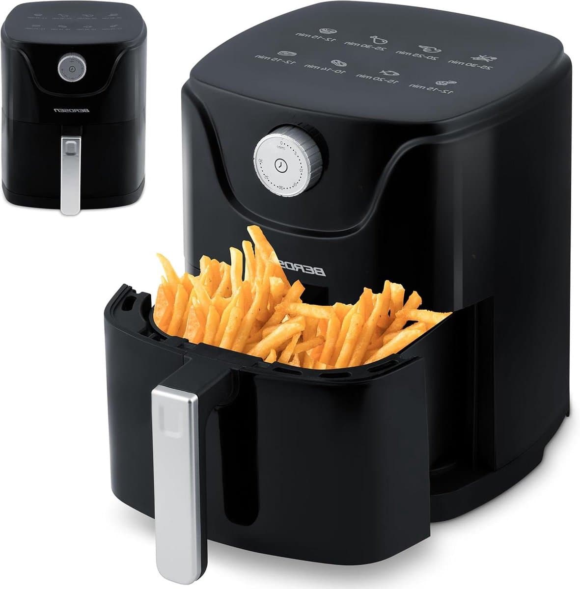 Airfryer Zonder Olie - Hete Lucht Frituur - Gezond Koken - 8 Programma's - 25 Liter - Zwart — afbeelding 1