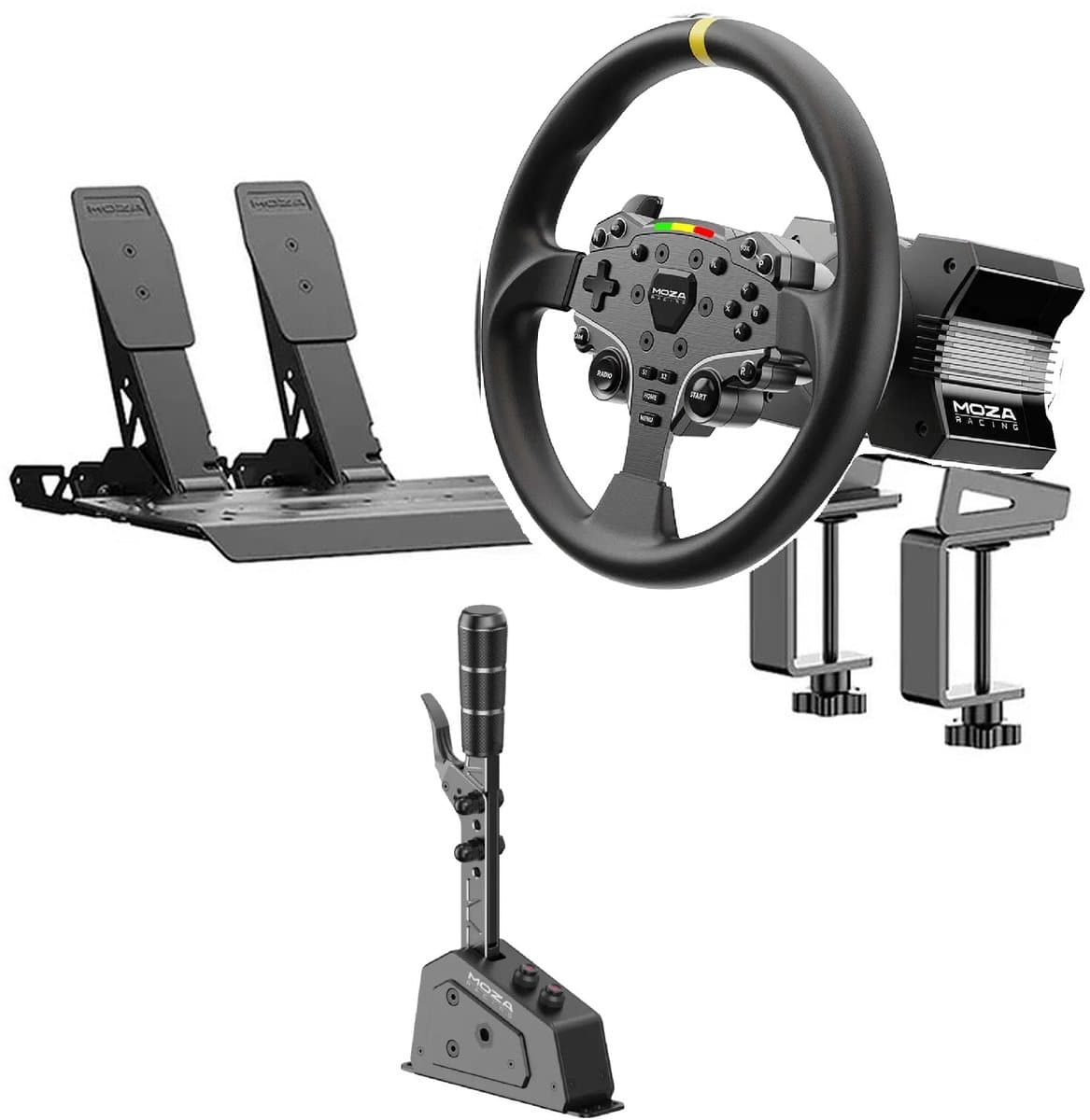 Moza Racing R3 Xbox Bundle + 12” Round Wheel Mod + MOZA SGP Sequential Shifter – Direct Drive Starter Set - Xbox - PC — afbeelding 1