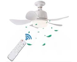 Plafondventilator met verlichting en afstandsbediening - 3 lichtstanden - Perfect voor thuis, restaurant en kantoor (Afmetingen: 120x115x180mm)