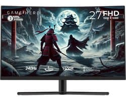 GAME HERO® 27 inch Full HD VA Curved Monitor - Gaming Monitor - 240hz Monitor - 1ms
