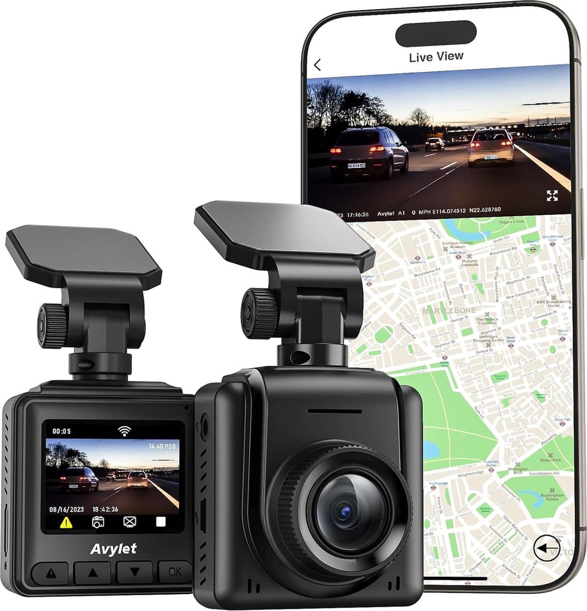 Geavanceerde Dashcam Wi-Fi 2K – Mini Voorruitcamera Voor Auto's – Ondersteunt Externe GPS-module – Super Nachtzicht – Loop Recording – 24/7 Parkeermodus – 170° Groothoek – IPS-scherm – G-sensor – Compact Ontwerp — afbeelding 1