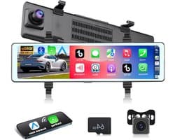 Autospiegel – Achteruitkijkspiegel – Dashcam – Spiegelcamera – Smart Mirror – 11,26 Inch IPS-Touchscreen – Dual 1080p HD Camera