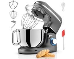 SVN® Mixer met mengkom - Mixer - Mixer met mengkom keukenmachine - Zilver/ Zwart - 22cm x 35cm x 30cm
