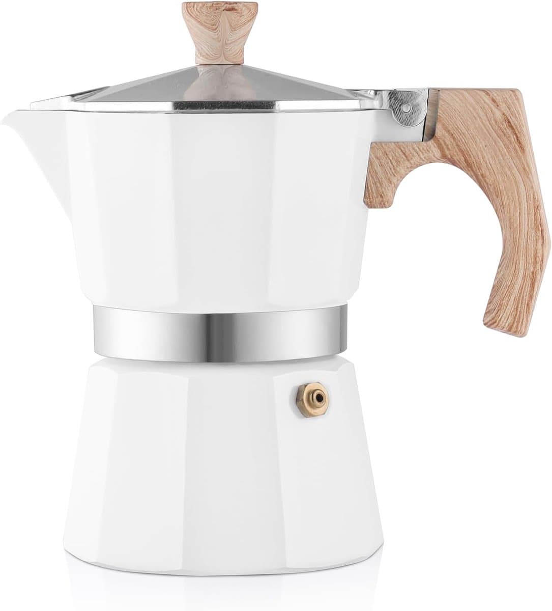 150ml 3-Kops Aluminium Moka Pot Fornuis Espressomachine - Klassiek Italiaans Design voor Italiaanse & Cubaanse Koffie, Geschikt voor Thuis & Kamperen - zwart — afbeelding 1