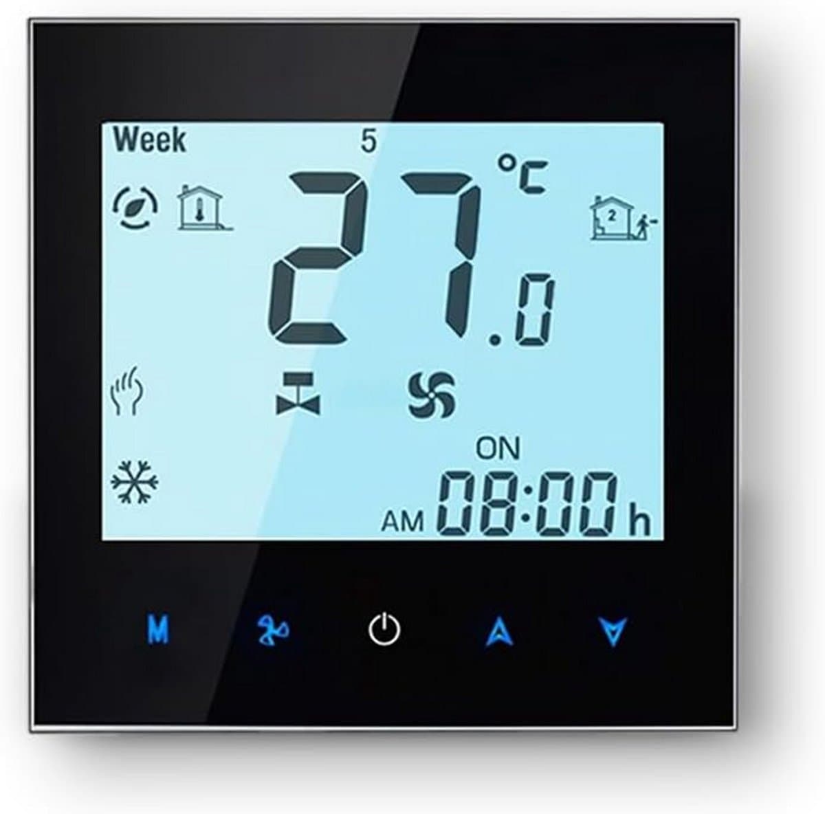 Programmeerbare WiFi Thermostaat met Touchscreen voor Verwarming & Airconditioning - Spraakbediening — afbeelding 1