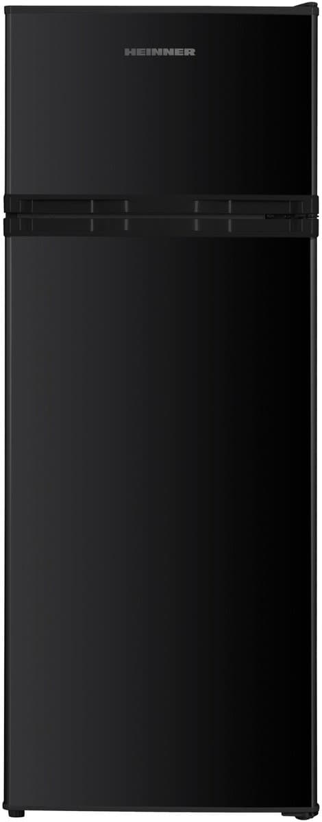 Heinner HF-H2206BKE++ Koel-vriescombinatie 206 L – LED-verlichting – Omkeerbare Deur – Instelbare Thermostaat – Zwart – 5 Jaar Garantie — afbeelding 1