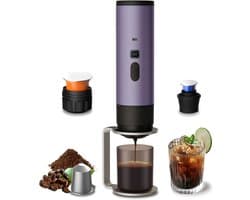 Drie-In-ééN Draagbare Koffiezetapparaat, Draagbare Koffiezetapparaat, Oplaadbare Koffiezetapparaat, Usb-Capsule Espressomachine (Paars)