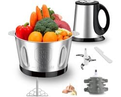 Keuken Chopper - Mini Foodprocessor - Snel Ingrediënten - 3 Snelheden Instelbaar - 14 x 21 x 27 cm - Zilver