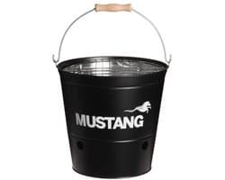 Mustang Tafel BBQ – Compacte Houtskool Barbecue + Gratis Lucifers – Ø19 cm Grill – Mini BBQ voor Balkon, Camping & Picknick