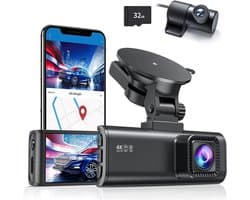 Aura® Dashcam Voor en Achter - Dashcam - Parkeermonitor - Nachtzicht - Zwart - 10cm x 4cm x 2cm