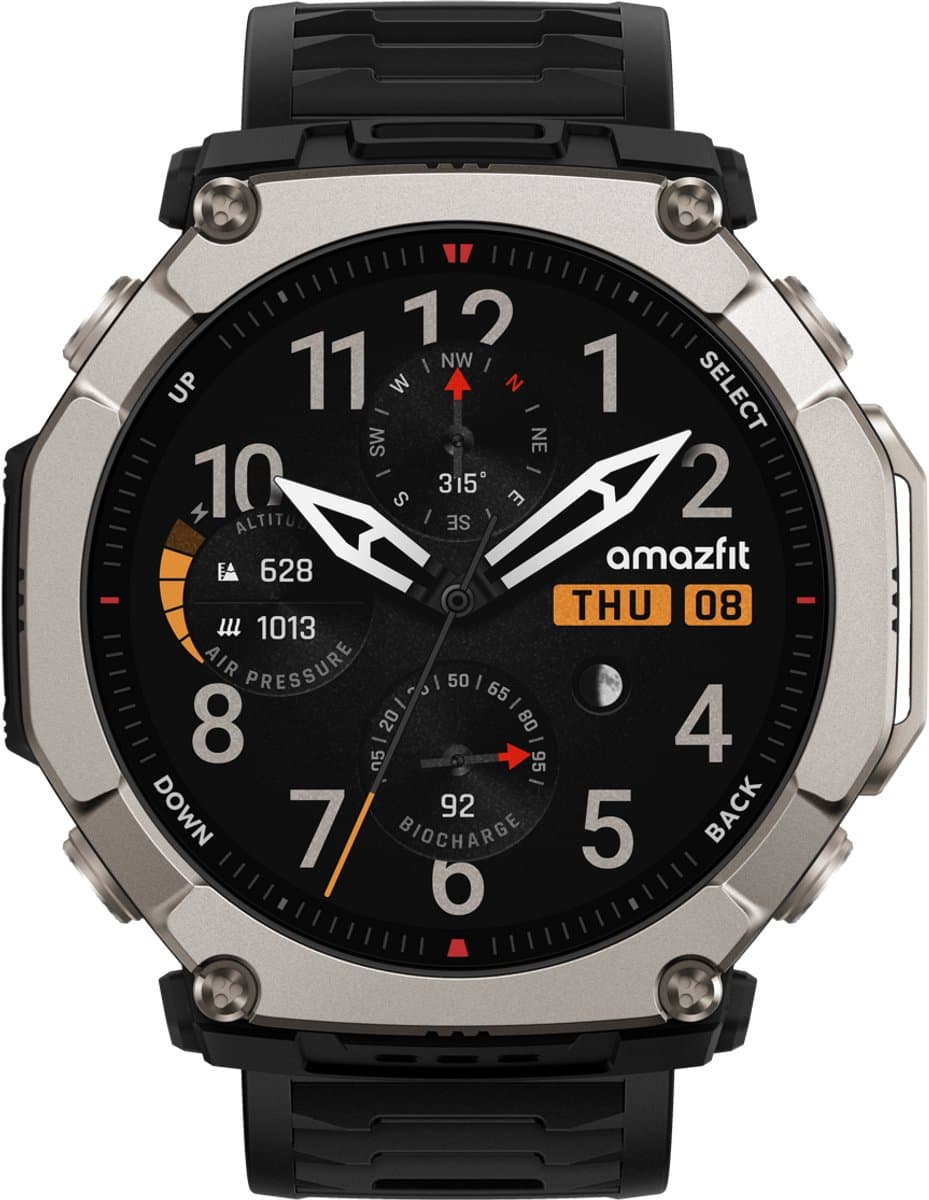 Amazfit T-Rex Ultra 2 129,5 cm (51") AMOLED 51 mm Digitaal 480 x 480 Pixels Touchscreen Titanium Wifi GPS — afbeelding 1