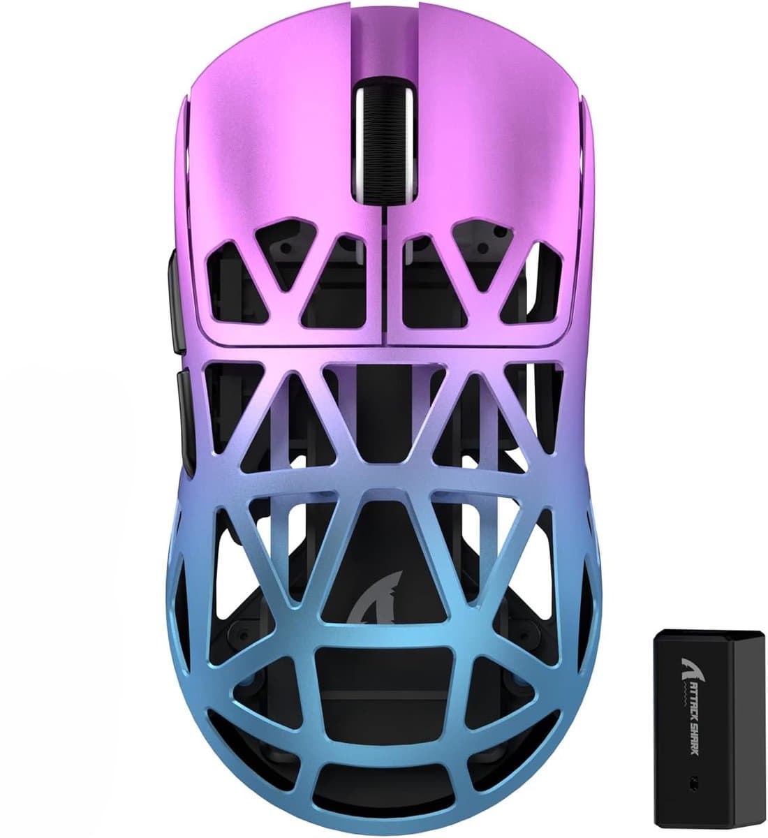 ATTACK SHARK R2 - Draadloze Gaming Muis - Magnesium Alloy - PAW3950MAX - Ultralichte(45g)- Wired/2.4G/BT5.2 - 42000DPI - Twilight Purple — afbeelding 1