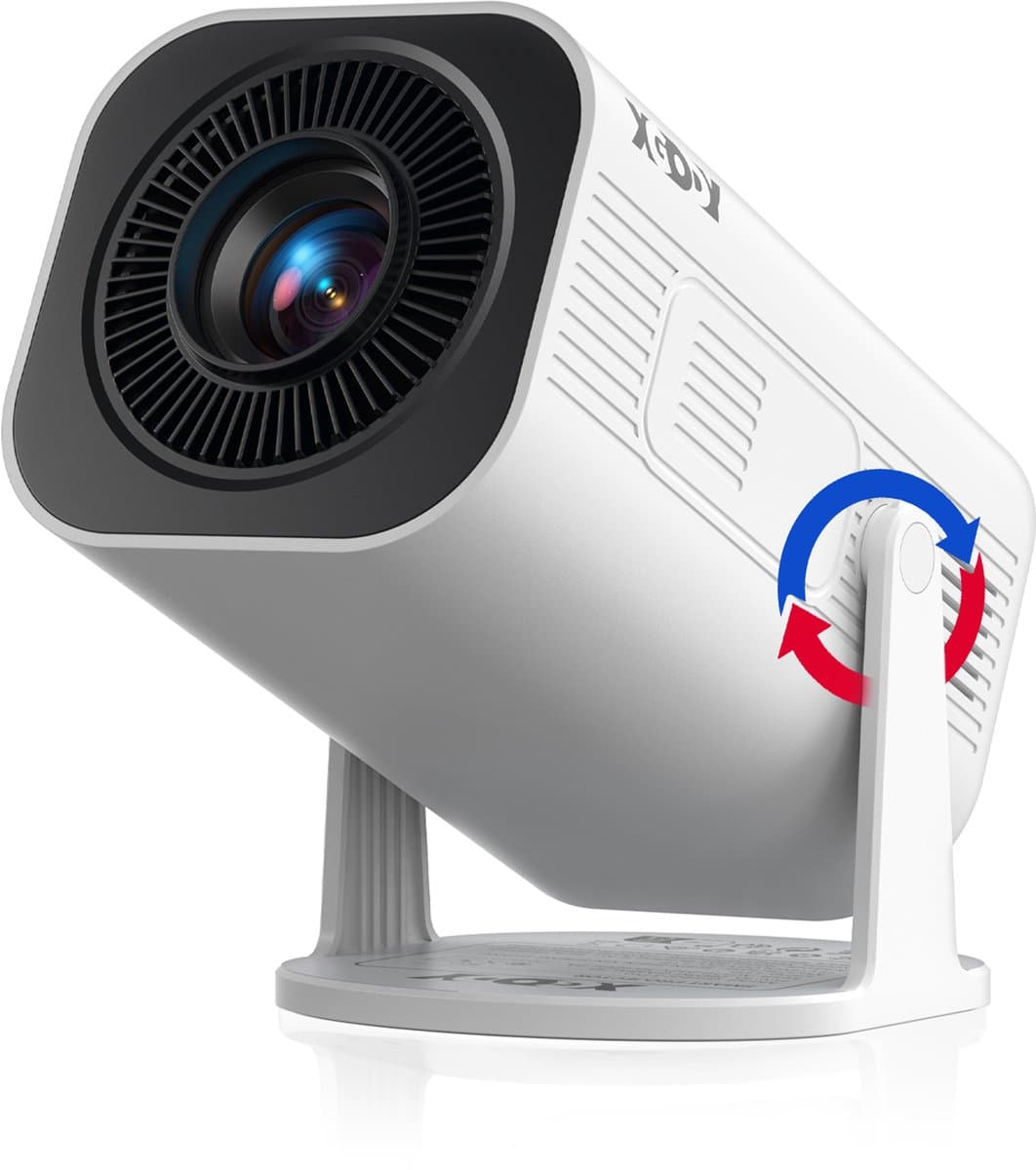 XGODY Gimbal 3 Pro Mini Beamer - Alles-in-één Smart TV Projector - 2026 model - Android 11.0 - WiFi 6 & Bluetooth 5.4 - 4k ondersteuning - Beamer - Inclusief Hdmi kabel - Home Cinema - Wit — afbeelding 1