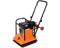 Trilplaatverdichter - Benzine Trilplaat - Motor 212 cc 6,5 pk - Verdichtingskracht 15 kN - Toerental 6400 tpm - Plaatmaat 53 x 40 cm - Handbediend - Bestrating, asfalt, funderingen