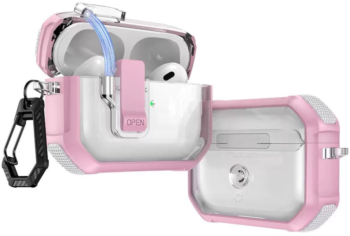 Coverzs TPU Rugged case met lock geschikt voor AirPods 4 - TPU Hoesje - Hoesje met slot - Optimale bescherming & Veiligheid — afbeelding 1