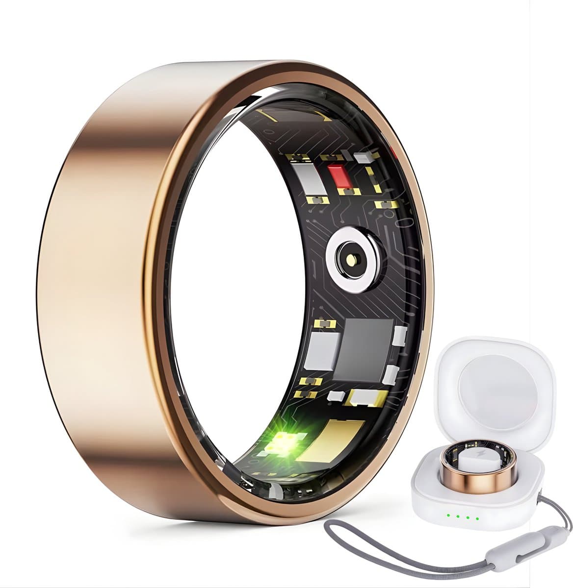 Royal Empire Smart Ring – Slimme Ring voor Heren & Dames – Inclusief Oplaaddoosje – Slaapmonitoring, Hartslag, Bloeddruk & SpO2 – IP68 Waterdicht – Nederlandse App – Maat 9 — afbeelding 1