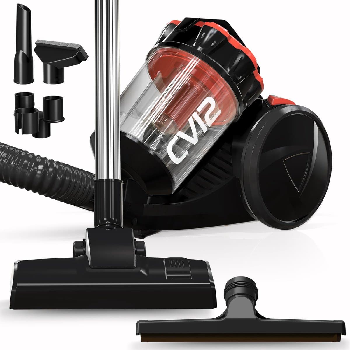 TurboTronic CV12 Stofzuiger zonder zak - Compact Design - Hoge Zuigkracht - Rood — afbeelding 1