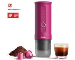 Outin - Draagbare Elektrische Espressomachine | Koffiezet apparaat voor Onderweg | Capsules & Gemalen Koffie | Portable Espresso Machine | Snelle Waterverwarming | 20 bar | Draagbare Koffiemachine | Reis & Camping Koffiezetapparaat | 12 volt